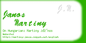 janos martiny business card